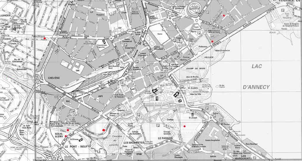 carte de la ville d annecy plan détaillé lisible de la ville d'annecy